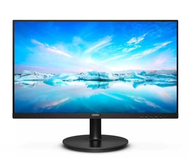 Монитор Philips 221V8LD, 21.5" VA WLED, 1920x1080@75Hz, 4ms GtG, 250cd/m2, 3000:1, Mega Infinity DCR, Adaptive Sync, FlickerFree, Low Blue Mode, Tilt, D-SUB, DVI, HDMI