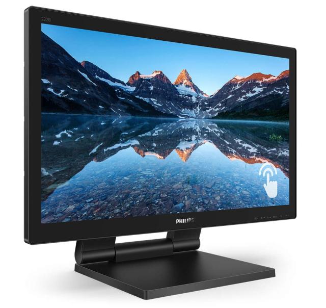 Монитор Philips 222B9T, 21.5" Wide TN LED, 2 ms, 1000:1, 50M:1 DCR, 250 cd/m2, 1920x1080@60Hz, Touch, Heigh Adjust, Tilt, USB, D-Sub, DVI, HDMI, DP, Headphone Out, Speakers, Black