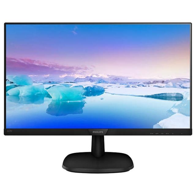 Монитор Philips 223V7QDSB, 21.5" Wide IPS LED, 5ms, 10M:1 DCR, 250 cd/m2, 1920x1080@60Hz, Tilt, D-Sub, DVI, HDMI, Black