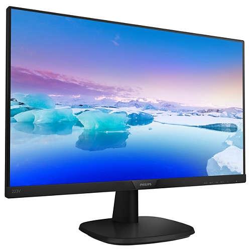 Монитор Philips 223V7QDSB, 21.5" Wide IPS LED, 5ms, 10M:1 DCR, 250 cd/m2, 1920x1080@60Hz, Tilt, D-Sub, DVI, HDMI, Black