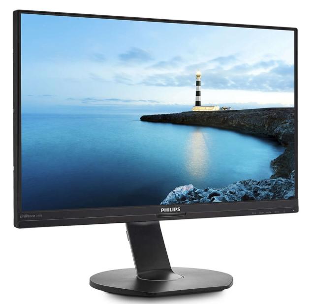 Монитор Philips 241B7QUPBEB, 23.8" Wide IPS, LED, 5ms, 1000:1, 20M:1 DCR, 1920x1080@60Hz, Tilt, Swivel, Heigh Adjust, Pivot, D-Sub, HDMI, DP, USB Type-C, RJ45, Headphone Out, Speakers, Black