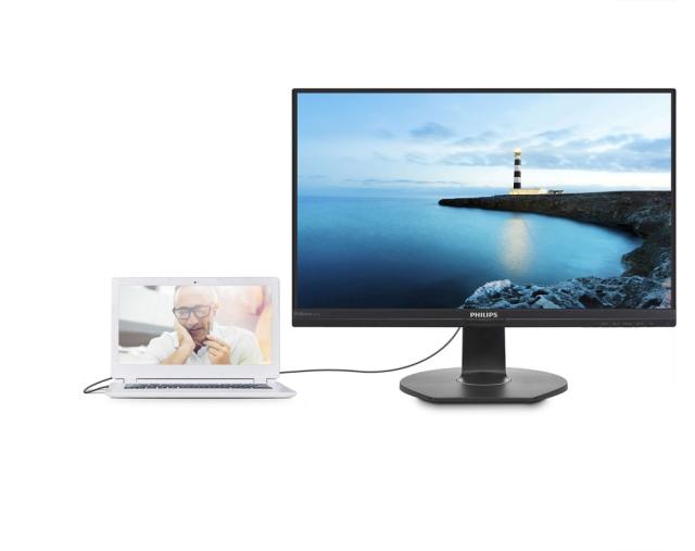 Монитор Philips 241B7QUPBEB, 23.8" Wide IPS, LED, 5ms, 1000:1, 20M:1 DCR, 1920x1080@60Hz, Tilt, Swivel, Heigh Adjust, Pivot, D-Sub, HDMI, DP, USB Type-C, RJ45, Headphone Out, Speakers, Black