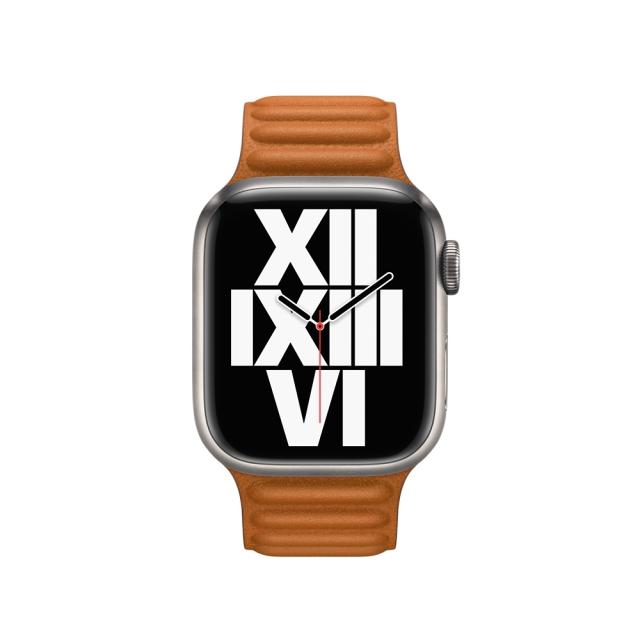 Каишка за часовник Apple Watch 41mm Golden Brown Leather Link - S/M
