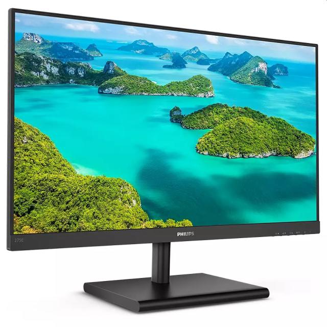 Монитор Philips 275E1S, 27" (68.58 cm) IPS WLED, 75Hz, WQHD, 4ms, 1000:1, 250cd/m2, VGA, HDMI, DP
