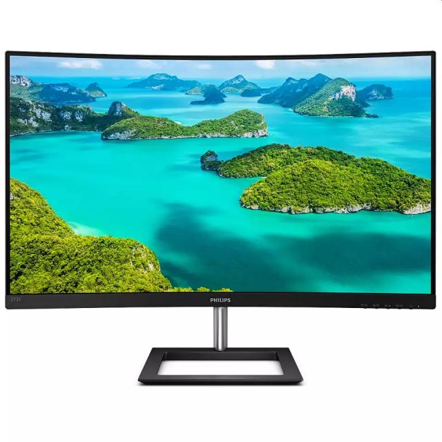 Монитор Philips 272E1CA 27" Curved 1500R WLED VA 1920x1080@75Hz, 4ms, 250cd/m2, 3000:1, Mega Infinity DCR, Low Blue Light, Tilt, D-SUB, HDMI, DP,  Speakers, Black