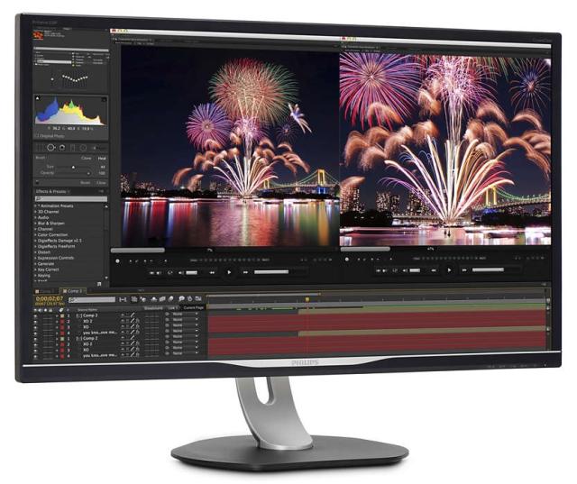 Монитор Philips 328P6AUBREB, 31.5" Wide IPS LED, 4 ms, 1200:1, 50M:1 SmartContrast, 450 cd/m2, 2560x1440 , Pivot, Heigh Adjust, USB-C (DP Alt mode,PD,data)/USB 3.0, D-Sub, HDMI, DP, Speakers, Black