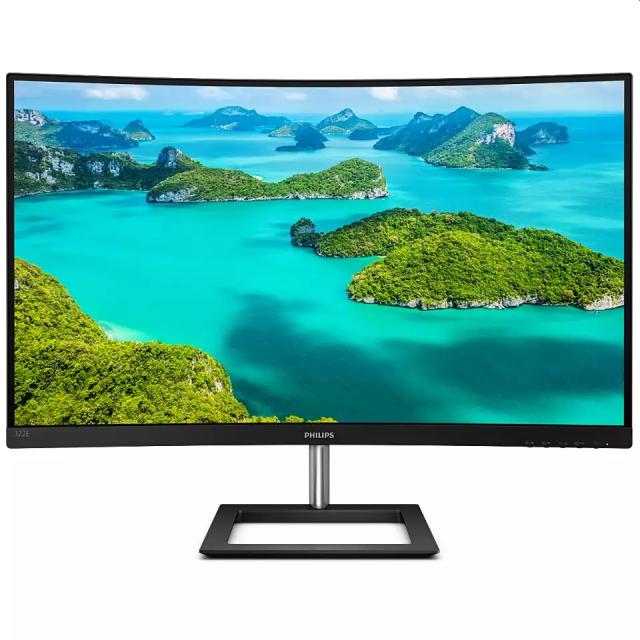 Монитор Philips 322E1C, 31.5" Curved 1500R VA WLED, 1920x1080@75Hz, 4ms GtG, 250cd/m2, 3000:1, Mega Infinity DCR, FreeSync/Adaptive Sync, FlickerFree, Low Blue Mode, Tilt, D-SUB, HDMI, DP