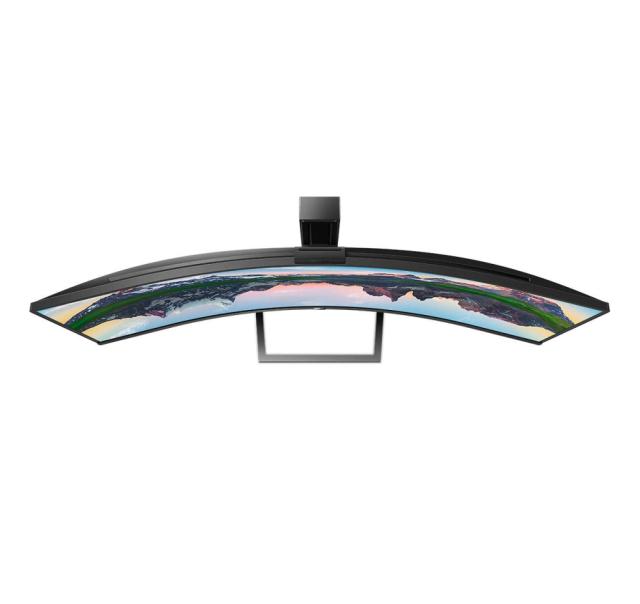 Монитор Philips 499P9H, 49" 32:9 Super Wide Curved 1800R VA LED, 5120x1440@60Hz, HDR 400, 5ms, 3000:1, 80M:1 DCR, 450 cd/m2, Web cam,Tilt, Swivel, Heigh Adjust, HDMI, DP, Headphone Out, Speakers, USB-C/USB 3.1, RJ45, Black