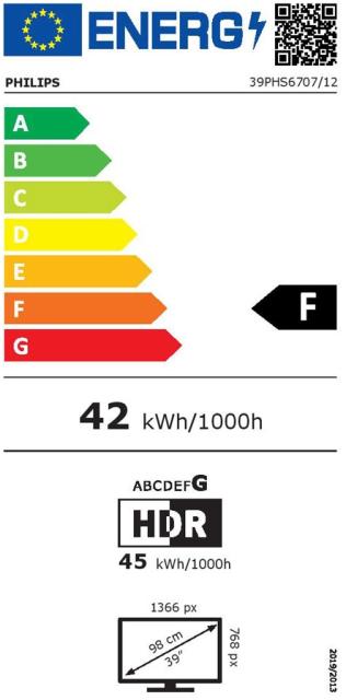 Телевизор Philips 39PHS6707/12, 39" (98cm) LED, HD Ready 1366x768, HDR10, DVB-T (MPEG-4), DVB-T2 (HEVC), DVB-S, DVB-S2, DVB-C, Smart, WiFi 802.11n, Bluetooth 5.0, CI+, RJ45, 3xHDMI, 2xUSB, HDCP 2.3, 12 W, Quad Core, Android 10, Black 