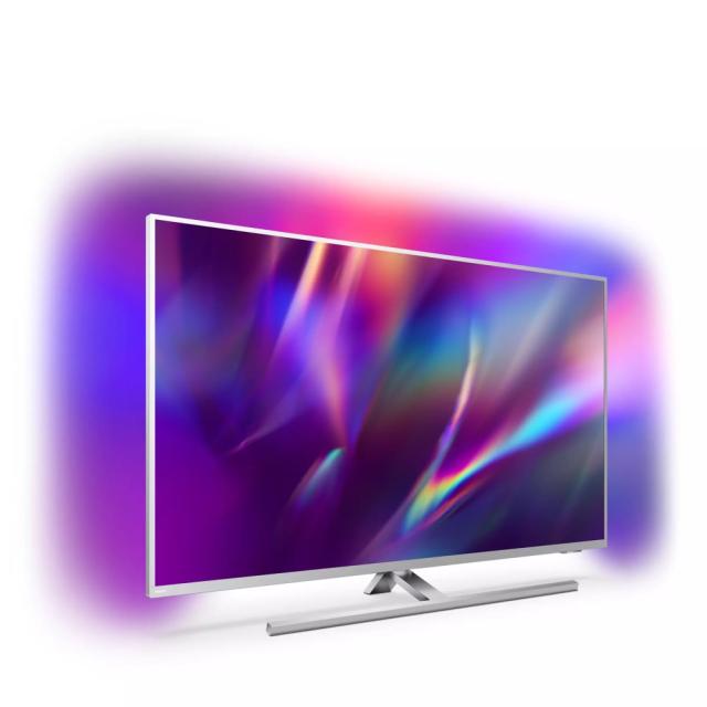 Телевизор Philips 43PUS8535/12, 43" UHD 4K LED 3840x2160, DVB-T2/C/S2, Ambilight 3, HDR10+, HLG, Android 9, Dolby Vision, Dolby Atmos, Quad Core P5 Perfect , 60Hz, BT 4.2, HDMI, USB, Cl+, 802.11ac, Lan, 20WRMS, Swivel, Qwerty Remote, Alexa, Silver