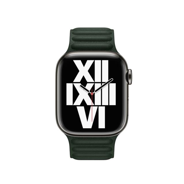Каишка за часовник Apple Watch 41mm Sequoia Green Leather Link - M/L