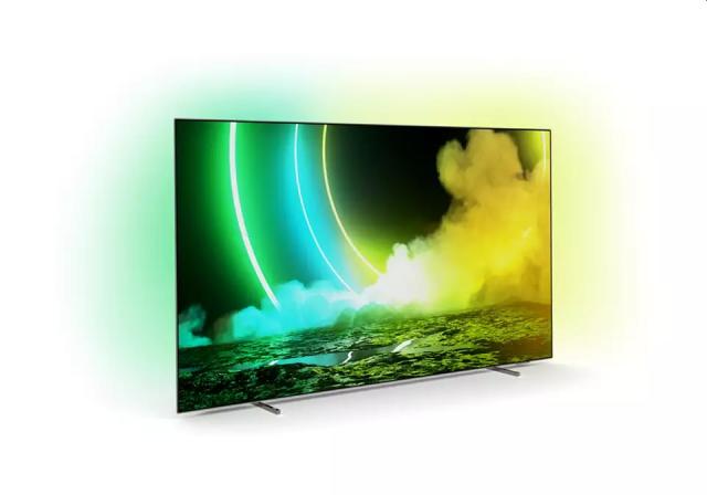 Телевизор Philips 55OLED705/12, 55" UHD 4K OLED 3840x2160, DVB-T2/C/S2, Ambilight 3, HDR10+, Android 9, Dolby Vision, Dolby Atmos, Quad Core P5 Perfect/Al, 60Hz, BT 4.2, HDMI, USB, Cl+, 802.11ac, Lan, 50W RMS, Alexa build in, Swivel Dark Chrome Stand