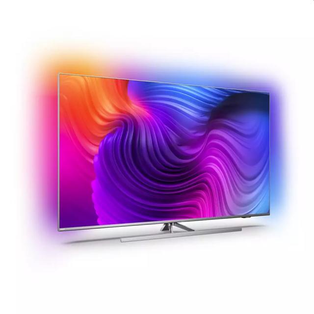 Телевизор Philips 58PUS8506/12, 58" THE ONE, UHD 4K LED 3840x2160, DVB-T2/C/S2, Ambilight 3, HDR10+, HLG, Android 10 Dolby Vision, Dolby Atmos, Quad Core P5 Perfect/Al, 60Hz, 16GB, BT 4.2, HDMI, USB, Cl+, 802.11ac, Lan, 20W RMS, Swivel Stand, Silver