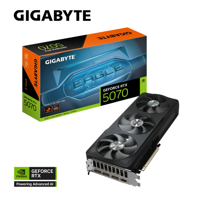 Видео карта GIGABYTE nVIDIA GeForce RTX 5070 EAGLE OC SFF 12GB GDDR7, 192-bit, HDMI, 3x DP