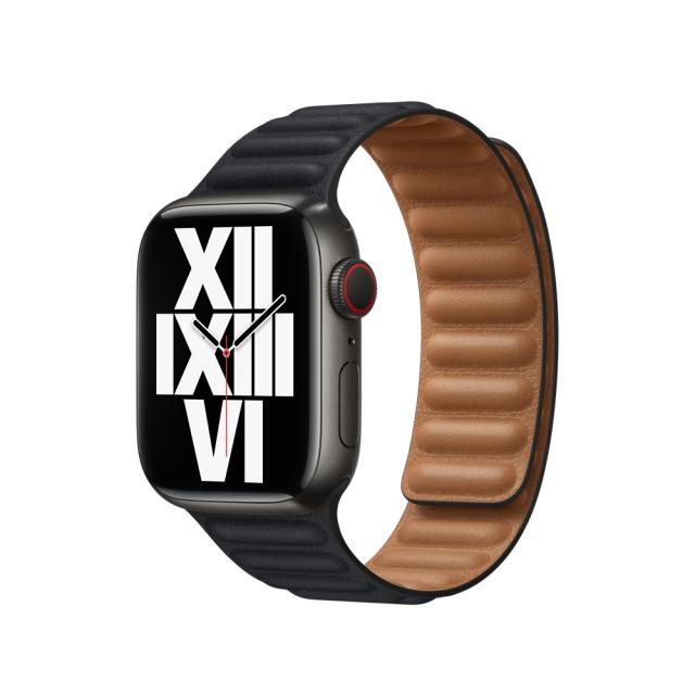 Каишка за часовник Apple Watch 41mm Midnight Leather Link - M/L