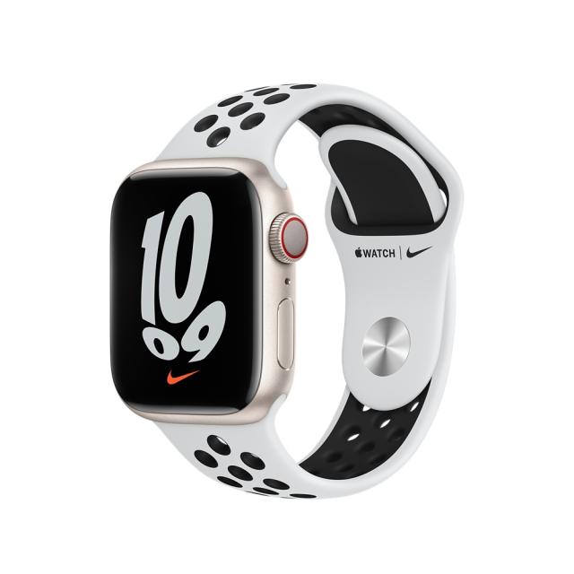 Каишка за часовник Apple Watch 41mm Pure Platinum/Black Nike Sport Band - Regular