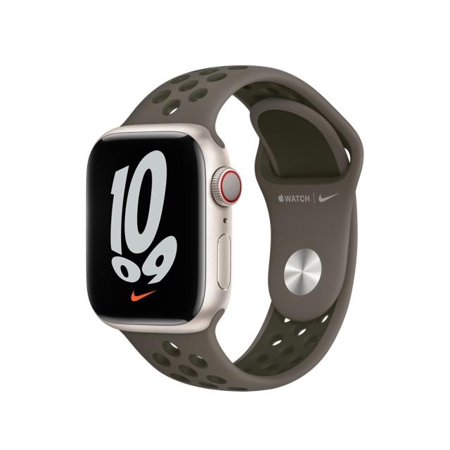 Каишка за часовник Apple Watch 41mm Midnight Olive Gray/Cargo Khaki Nike Sport Band - Regular
