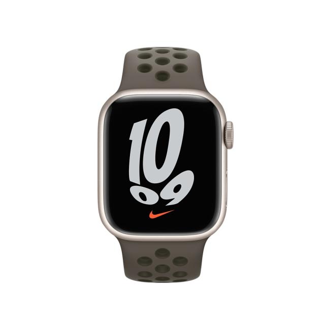 Каишка за часовник Apple Watch 41mm Midnight Olive Gray/Cargo Khaki Nike Sport Band - Regular
