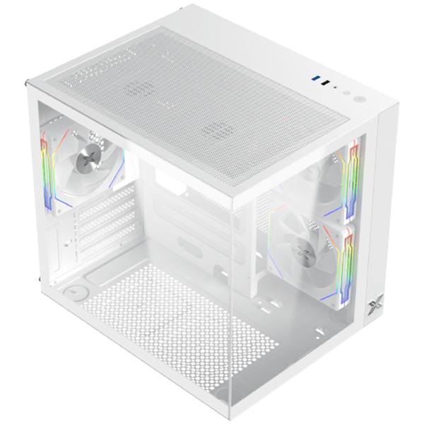 Кутия XIGMATEK Aqua M Lite Arctic WH, 1x USB 3.0, 1x USB 2.0, HD Audio, M-ATX / Mini ITX, Бяла