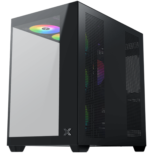 Кутия XIGMATEK Aqua V Air , 2x USB 3.0, 1x USB Type-C, HD Audio, M-ATX/Mini ITX/ATX, Черна