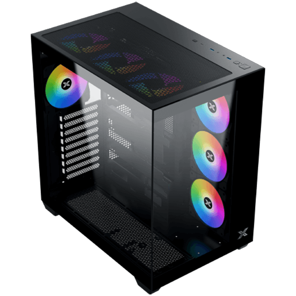 Кутия XIGMATEK Aqua V Air , 2x USB 3.0, 1x USB Type-C, HD Audio, M-ATX/Mini ITX/ATX, Черна