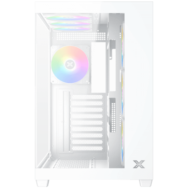 Кутия XIGMATEK Aqua V Air Arctic White, 2x USB 3.0, x USB Type-C, HD Audio, M-ATX/Mini ITX/ATX, Бяла