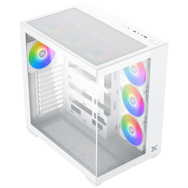 Кутия XIGMATEK Aqua V Air Arctic White, 2x USB 3.0, x USB Type-C, HD Audio, M-ATX/Mini ITX/ATX, Бяла