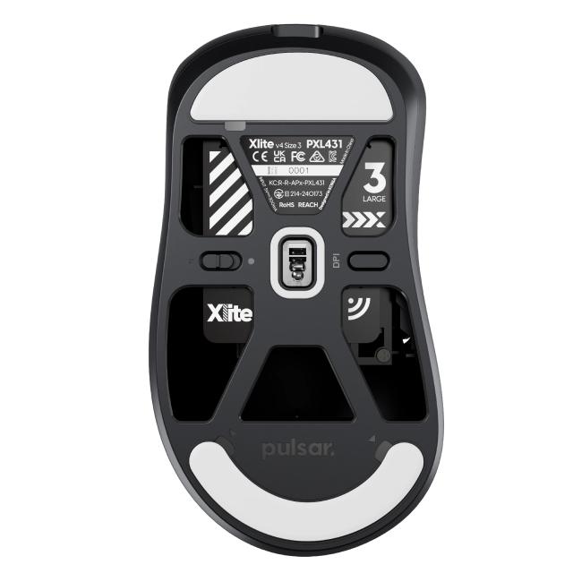геймърска мишка Pulsar PXL431 Wireless Gaming Mouse Xlite v4 Size3, оптична (32 000 dpi), Black