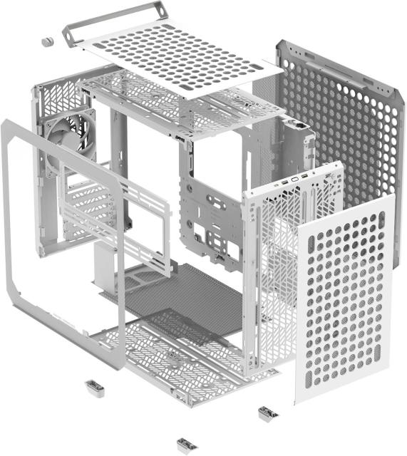 Кутия Cooler Master QUBE 500 Flatpack White, Middle Tower, 2x USB 3.2 Gen 1 Type-A, 1x USB 3.2 Gen 2x2 Type-C, 1x 3.5mm Audio Jack, , ITX / Micro ATX / ATX / E-ATX
