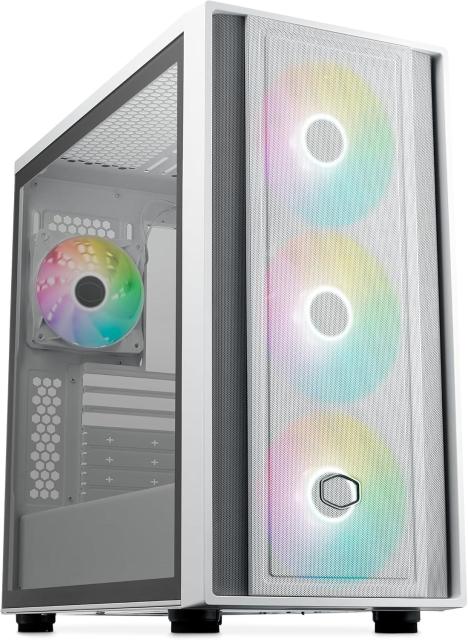 Кутия Cooler Master MasterBox 600 ARGB White, Middle Tower, 2x USB 3.2 Gen 1 Type-A, 1x USB 3.2 Gen 2x2 Type-C, 1x 3.5mm Audio Jack, ITX / Micro ATX / ATX