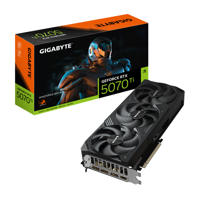Видео карта GIGABYTE RTX 5070 TI WINDFORCE SFF 12GB GDDR7, 256-bit, HDMI, 3x DP