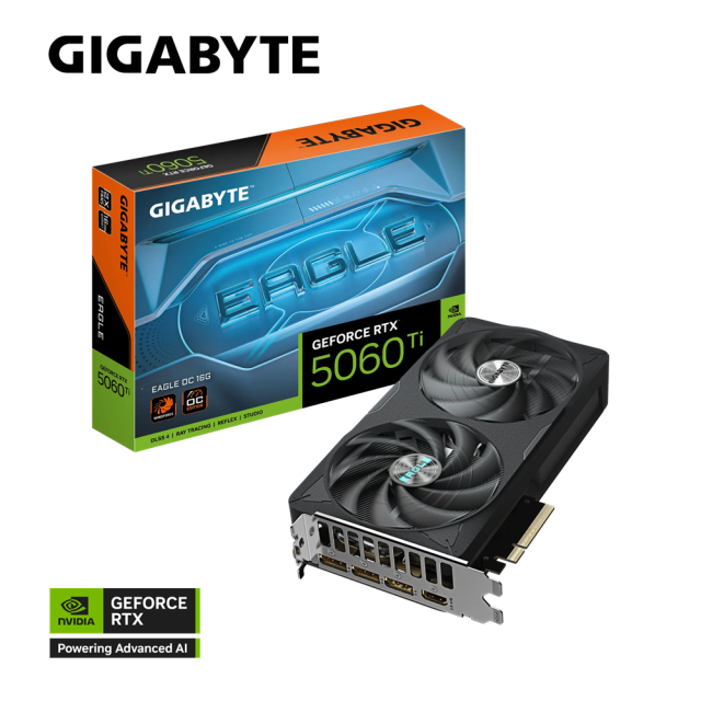 Видео карта GIGABYTE GeForce RTX 5060 TI EAGLE OC 16GB GDDR6, 128-bit, 1xHDMI, 3xDP