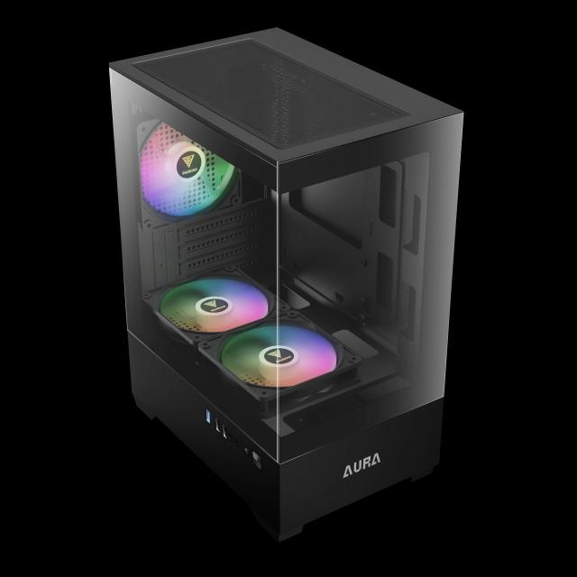 Кутия Gamdias AURA GC9M Black, Mini Tower, 2x USB 2.0, 1x USB 3.0, 1x HD Audio, mATX, Mini-ITX