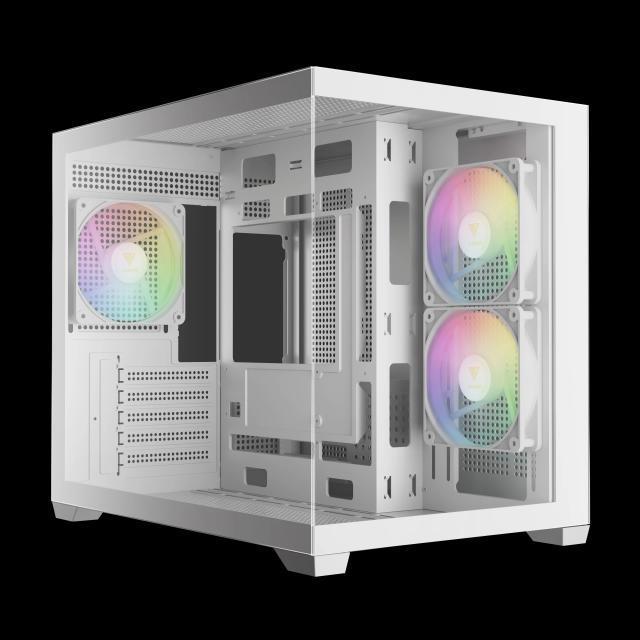 Кутия Gamdias AURA GC10M White, Mini Tower, 1x USB 2.0, 1x USB 3.0, 1x HD Audio, mATX, Mini-ITX