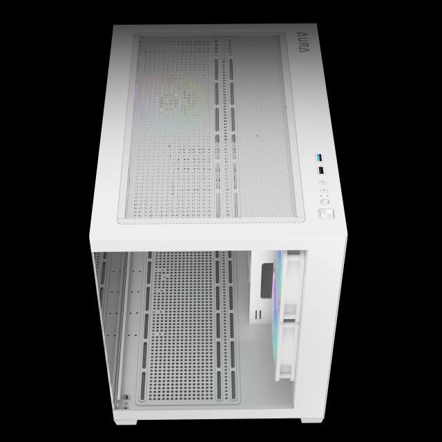 Кутия Gamdias AURA GC10M White, Mini Tower, 1x USB 2.0, 1x USB 3.0, 1x HD Audio, mATX, Mini-ITX