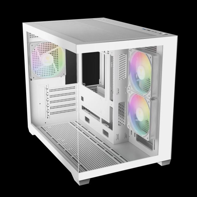 Кутия Gamdias AURA GC10M White, Mini Tower, 1x USB 2.0, 1x USB 3.0, 1x HD Audio, mATX, Mini-ITX