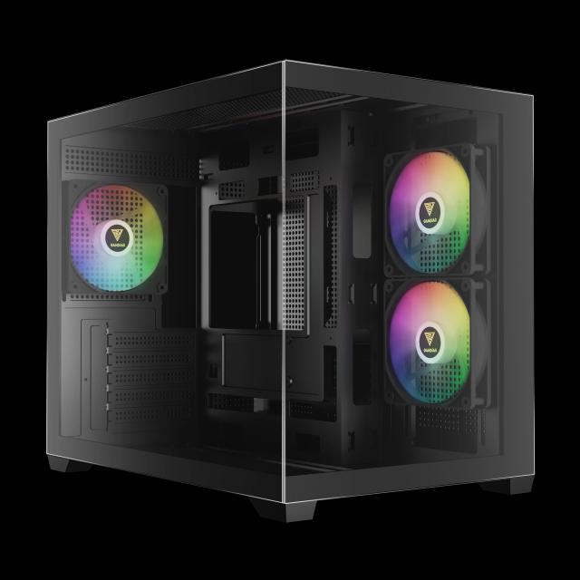 Кутия Gamdias AURA GC10M Black, Mini Tower, 1x USB 2.0, 1x USB 3.0, 1x HD Audio, mATX, Mini-ITX