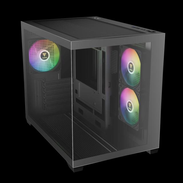 Кутия Gamdias AURA GC10M Black, Mini Tower, 1x USB 2.0, 1x USB 3.0, 1x HD Audio, mATX, Mini-ITX