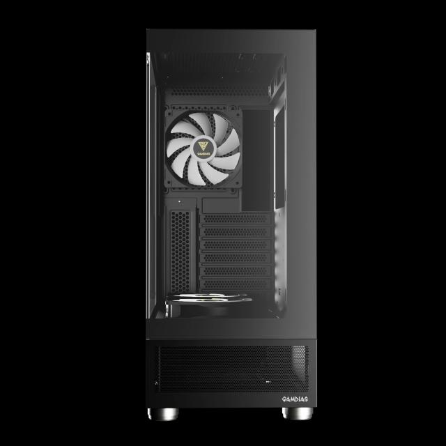 Кутия Gamdias ATLAS E1 Black, Middle Tower, 2x USB 3.0, ATX, mATX, Mini-ITX