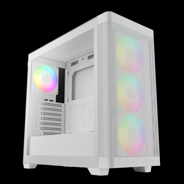 Кутия Gamdias ATHENA M3 Mesh White, RGB, Middle Tower, 1x USB 3.0, 1x USB Type-C, EATX, ATX, mATX, Mini-ITX