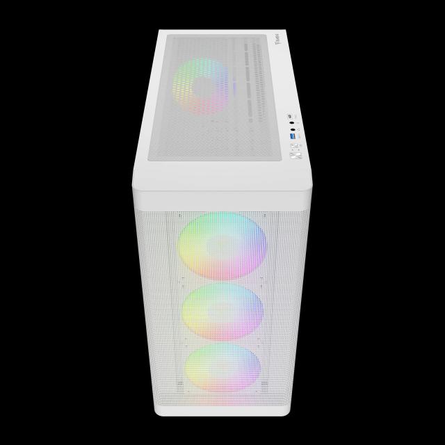 Кутия Gamdias ATHENA M3 Mesh White, RGB, Middle Tower, 1x USB 3.0, 1x USB Type-C, EATX, ATX, mATX, Mini-ITX