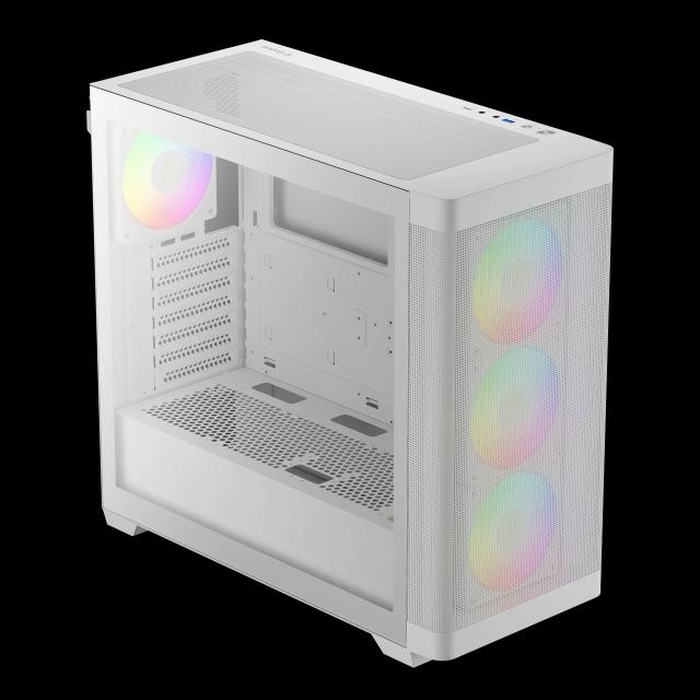 Кутия Gamdias ATHENA M3 Mesh White, RGB, Middle Tower, 1x USB 3.0, 1x USB Type-C, EATX, ATX, mATX, Mini-ITX