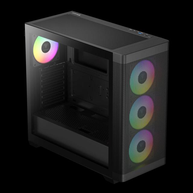 Кутия Gamdias ATHENA M3 Mesh Black, RGB, Middle Tower, 1x USB 3.0, 1x USB Type-C, EATX, ATX, mATX, Mini-ITX