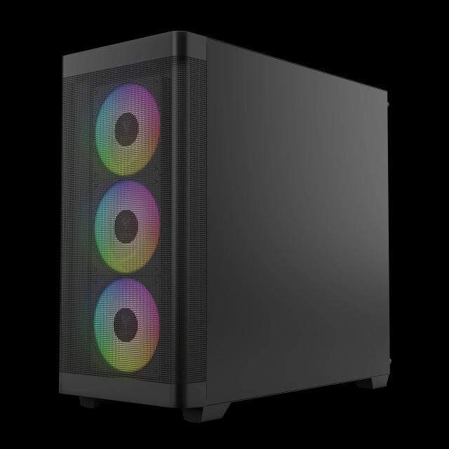 Кутия Gamdias ATHENA M3 Mesh Black, RGB, Middle Tower, 1x USB 3.0, 1x USB Type-C, EATX, ATX, mATX, Mini-ITX