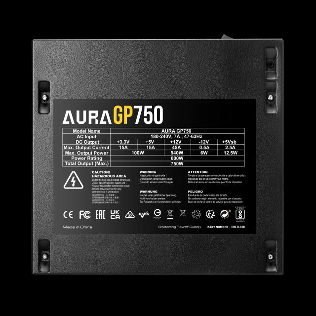 Захранване Gamdias AURA GP750, 750W, Active PFC