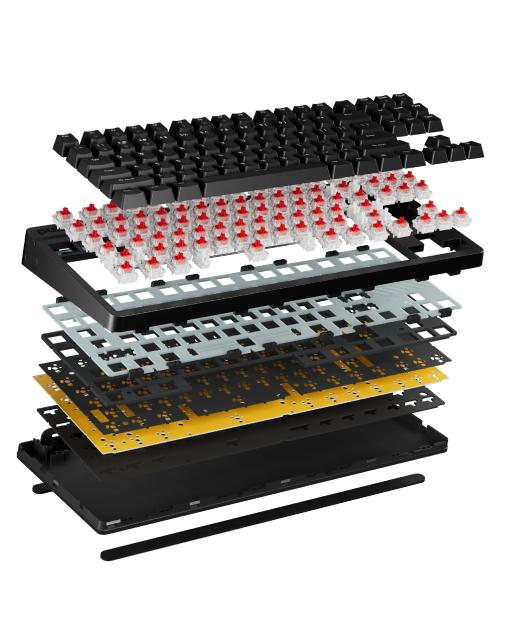 Клавиатура Pulsar геймърска механична клавиатура Professional Gaming Mechanical Keyboard Xboard MS TKL ANSI, Red Cherry Switch, RGB, Black