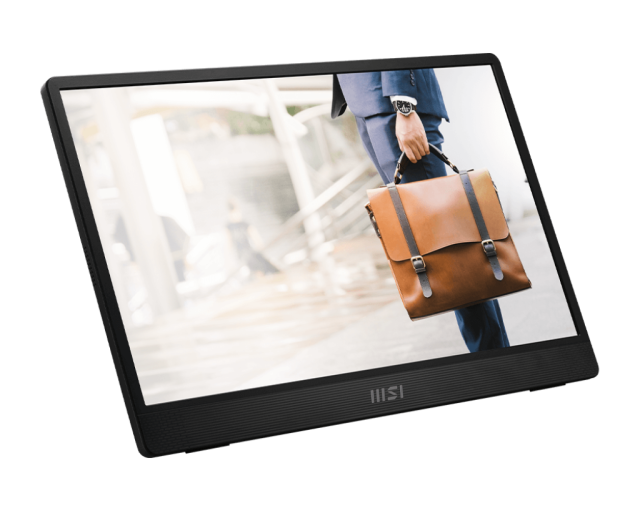 Монитор MSI PRO MP161 E2, 15.6" (39.62 cm) FHD IPS Anti-glare, 60Hz, 4ms, 250cd/m2, 1x Mini-HDMI, 2x Type-C