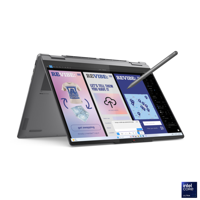 Лаптоп Lenovo Yoga 7 2-in-1 14ILL10, Intel Core Ultra 5 226V 8C (2.1/4.5 GHz, 8 MB Cache), 14" (35.56 cm) WUXGA OLED Dolby Vision Glare Touch Display, 16GB LPDDR5X, 512GB SSD, 2x USB4, Windows 11 Home