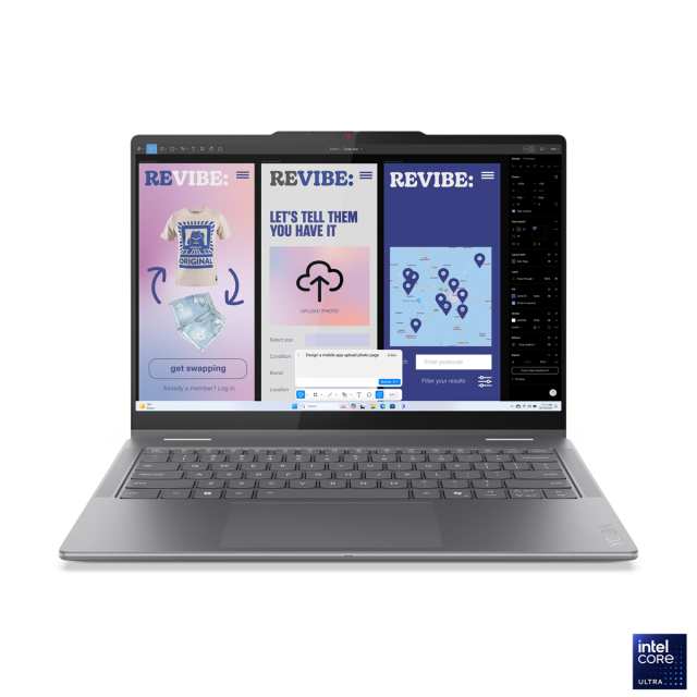 Лаптоп Lenovo Yoga 7 2-in-1 14ILL10, Intel Core Ultra 5 226V 8C (2.1/4.5 GHz, 8 MB Cache), 14" (35.56 cm) WUXGA OLED Dolby Vision Glare Touch Display, 16GB LPDDR5X, 512GB SSD, 2x USB4, Windows 11 Home