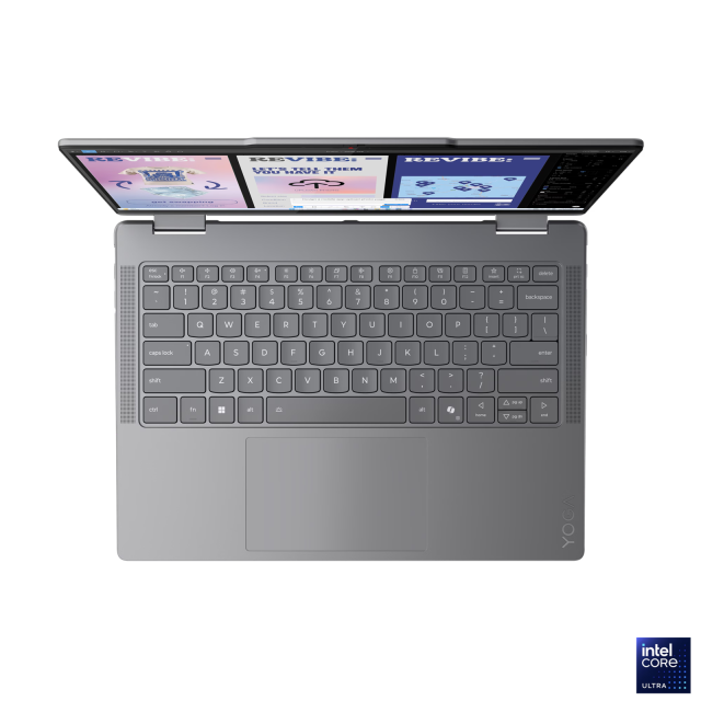 Лаптоп Lenovo Yoga 7 2-in-1 14ILL10, Intel Core Ultra 5 226V 8C (2.1/4.5 GHz, 8 MB Cache), 14" (35.56 cm) WUXGA OLED Dolby Vision Glare Touch Display, 16GB LPDDR5X, 512GB SSD, 2x USB4, Windows 11 Home